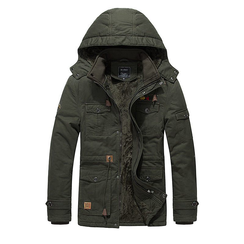 Men's Fleece Padded Mid-length Jacket