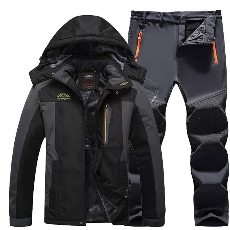 Outdoor Windproof And Frost-proof Men's Jacket and Pants Set
