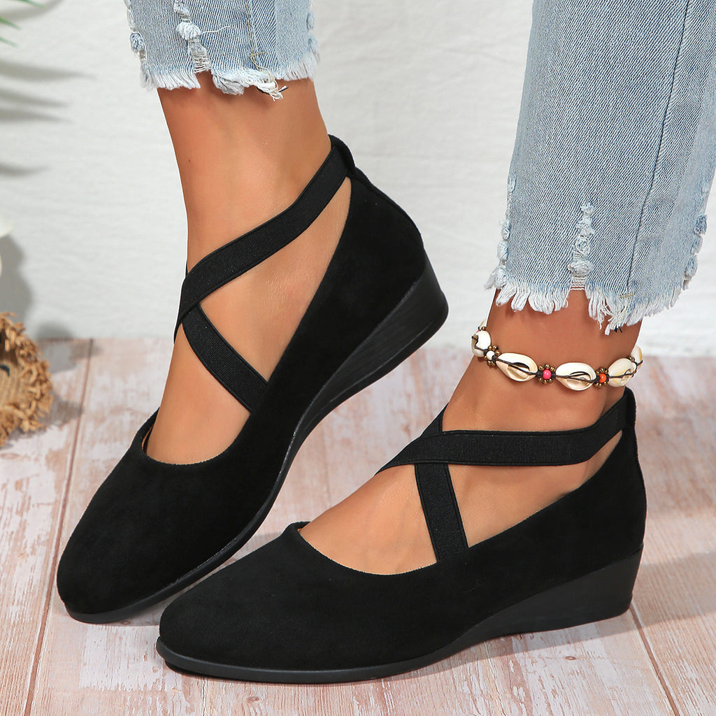 Pointed Toe Wedge Sports Casual Shoes For Women