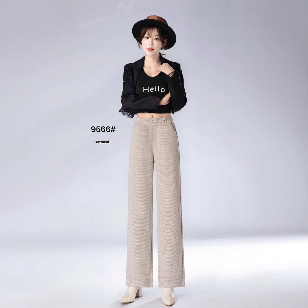 Fashionable All-matching High Waist Drooping Casual Straight Pants